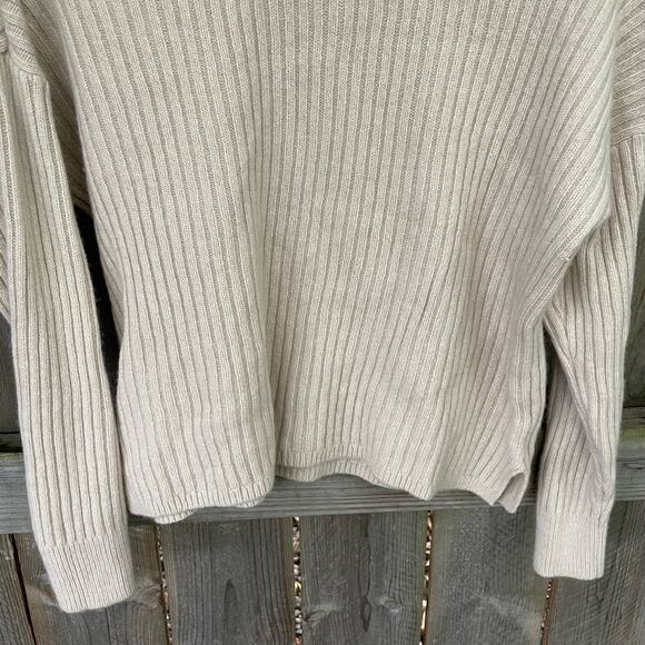 Madewell Sweater Recycled Cashmere Rib Knit Mock Neck Cropped Small - Picture 6 of 8
